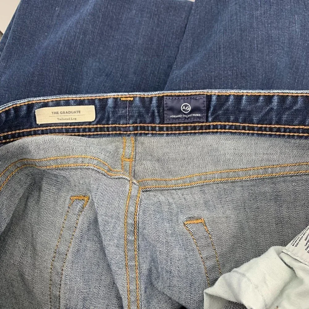 AG Adriano Goldschmeid The graduate denim jeans dark wash tailored leg men 38